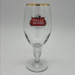 Stella Artois 33CL Gold Rimmed Beer Glasses Chalices Barware (Set of 4)